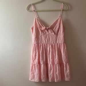 Altar'd State Pale Pink Tiered Eyelet Sundress